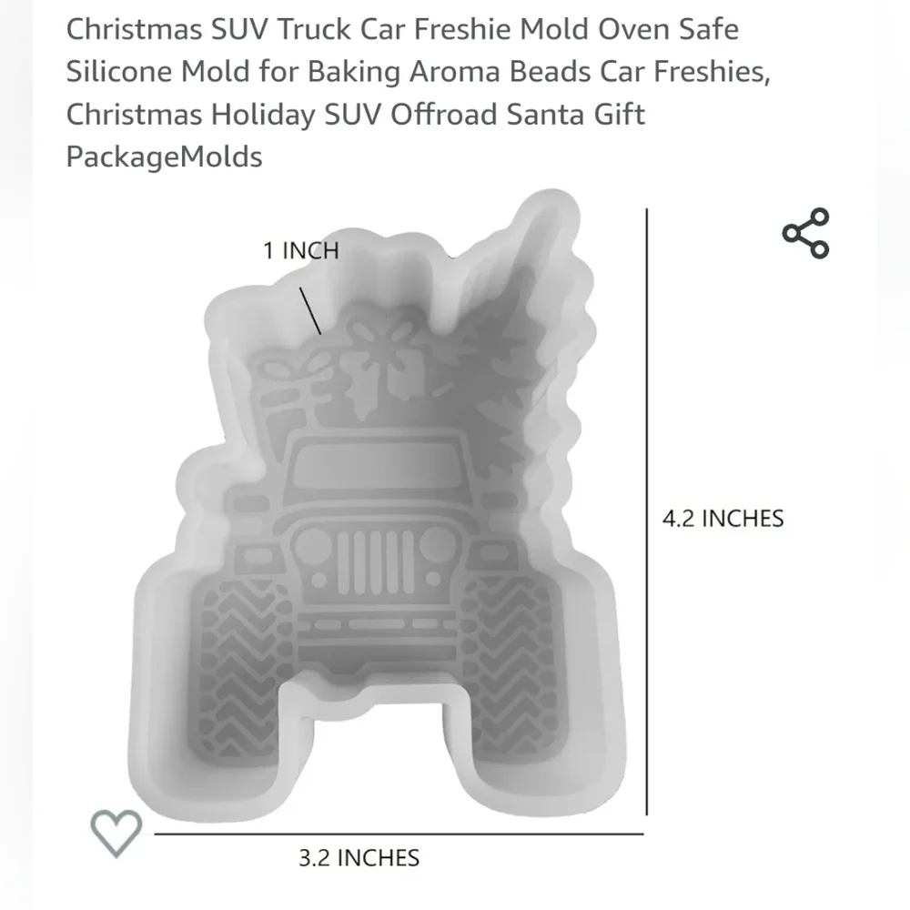New Holiday Christmas truck with tree silicone mold for baking resin soap candle